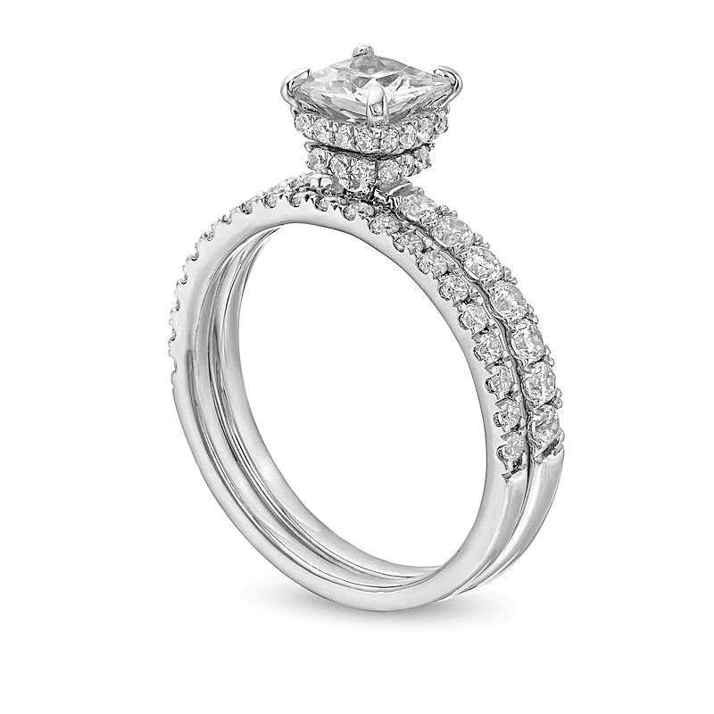 1.75 CT. TW Princess Lab-Grown Diamond Bridal Set in 14K White Gold (F/SI2)