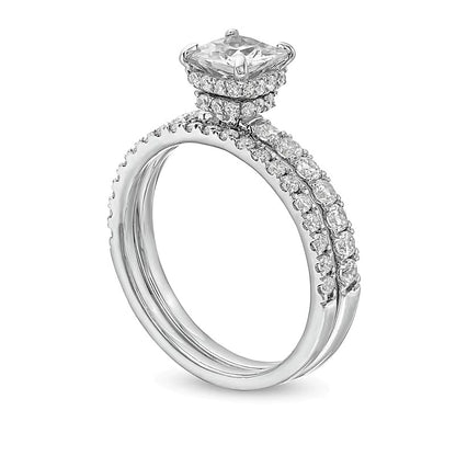 1.75 CT. TW Princess Lab-Grown Diamond Bridal Set in 14K White Gold (F/SI2)