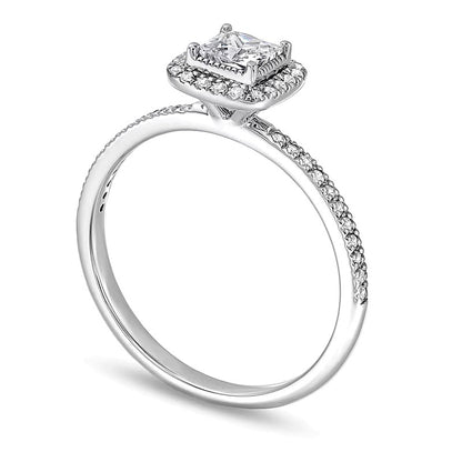 0.5 CT. TW Princess-Cut Diamond Frame Engagement Ring in 14K White Gold
