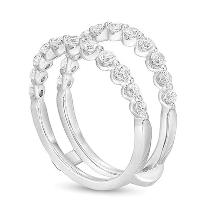 1.0 CT. TW Diamond Scallop Edge Solitaire Enhancer in 14K White Gold