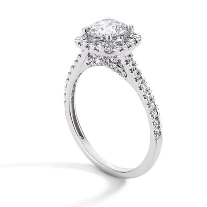 1.5 CT. TW Lab-Grown Diamond Cushion Frame Engagement Ring in Platinum (F/SI2)