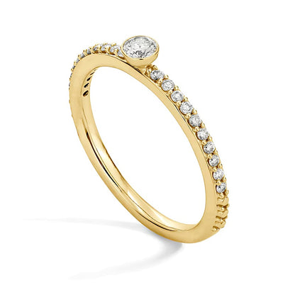 0.25 CT. TW Diamond Bezel-Set Stackable Anniversary Band in 10K Gold