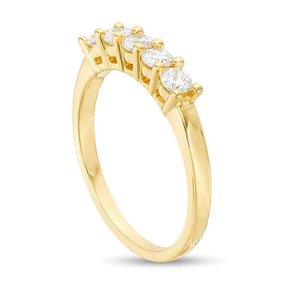0.5 CT. TW Diamond Five Stone Anniversary Band in 10K Gold