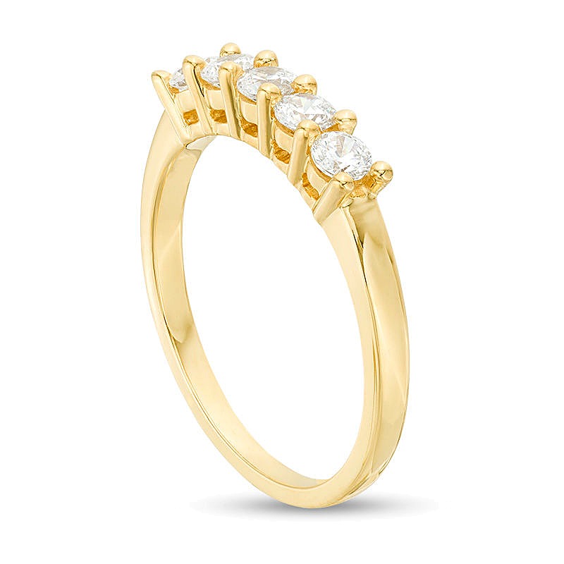 0.5 CT. TW Diamond Five Stone Anniversary Band in 10K Gold