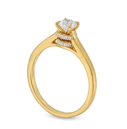 0.5 CT. TW Diamond Hidden Double Halo Engagement Ring in 14K Gold