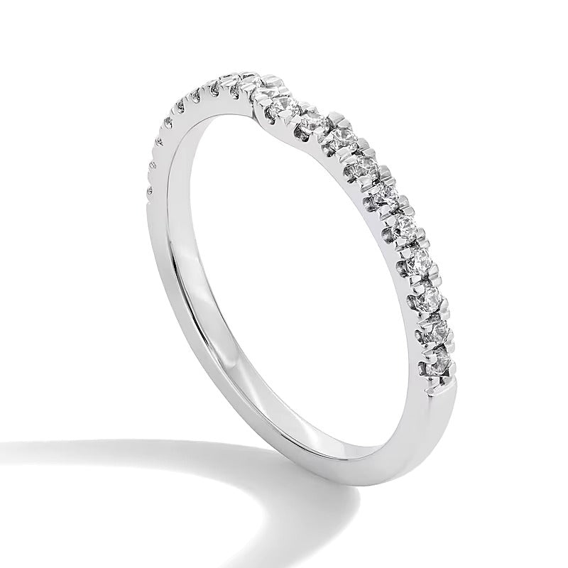 0.25 CT. TW Lab-Grown Diamond Contour Band in 14K White Gold (F/SI2)