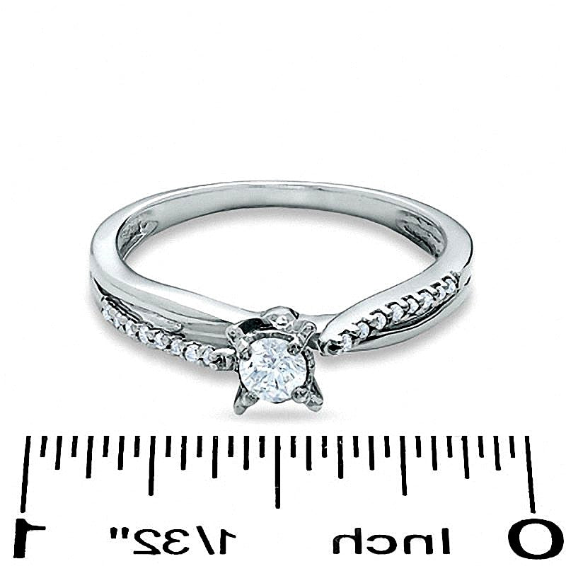 0.25 CT. TW Diamond Crisscross Promise Ring in 10K White Gold