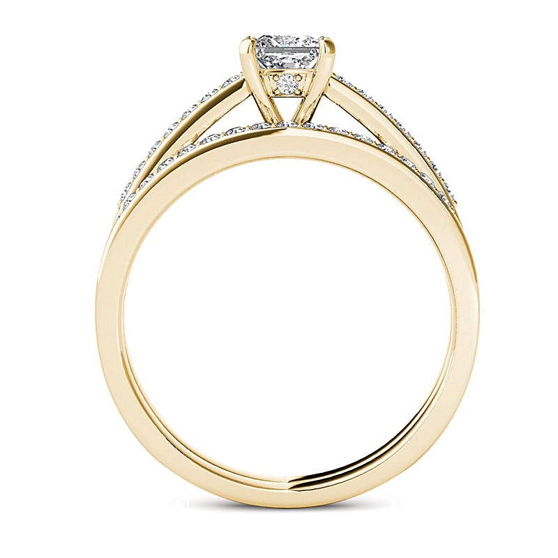 0.63 CT. TW Princess-Cut Diamond Bridal Set in 14K Gold