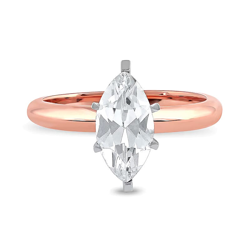 1.0 CT. Marquise-Cut Lab-Grown Diamond Solitaire Engagement Ring in 14K Rose Gold (F/VS2)
