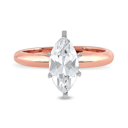 1.0 CT. Marquise-Cut Lab-Grown Diamond Solitaire Engagement Ring in 14K Rose Gold (F/VS2)