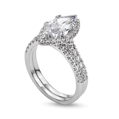 2.25 CT. TW Marquise-Cut Lab-Grown Diamond Frame Bridal Set in 14K White Gold (I/SI2)