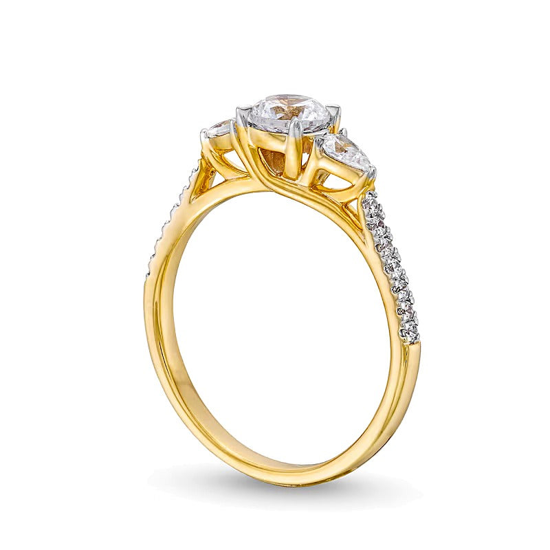 0.75 CT. TW Multi-Diamond Three Stone Engagement Ring in 10K Gold