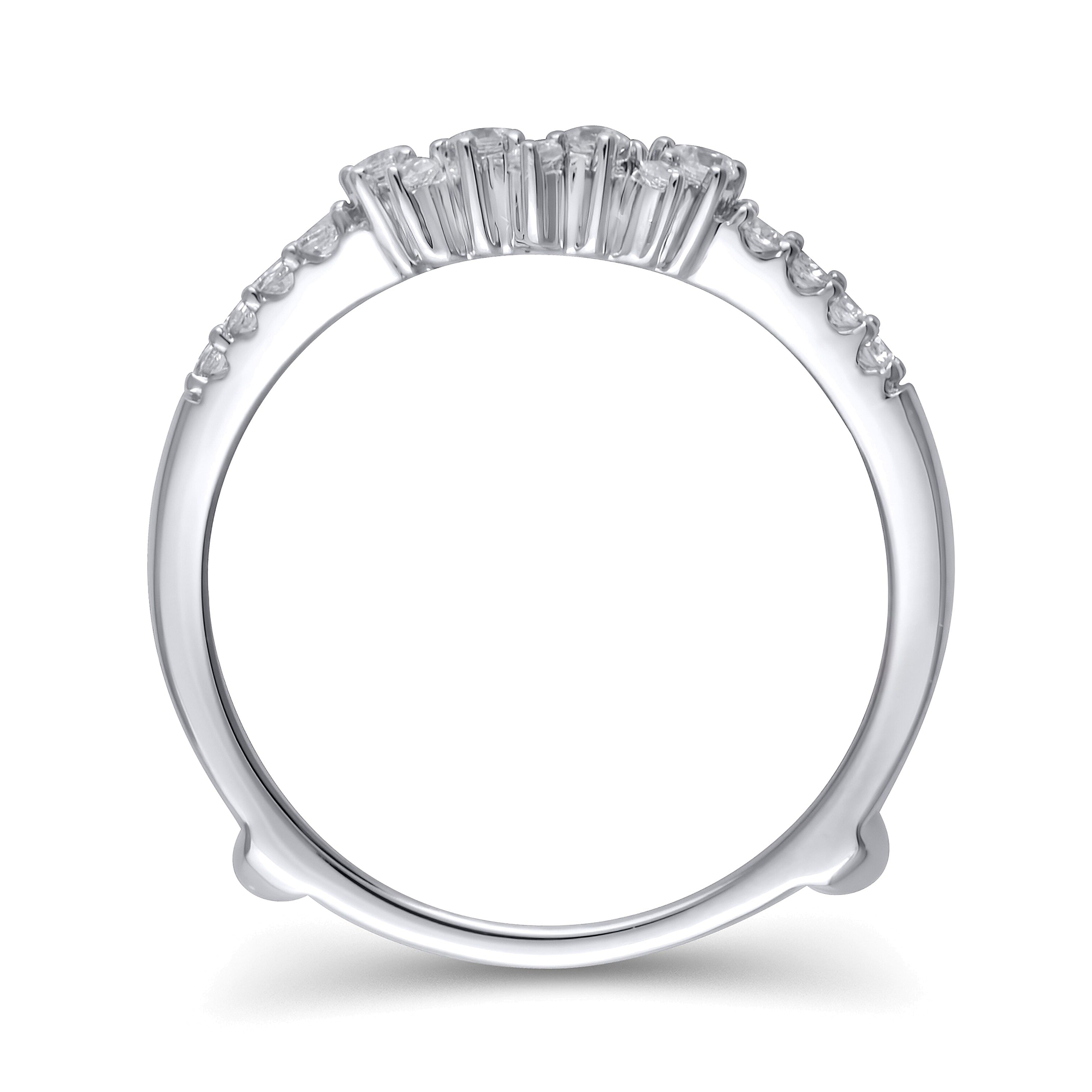 0.38 CT. TW Diamond Zig-Zaq Starburst Solitaire Enhancer in 14K White Gold