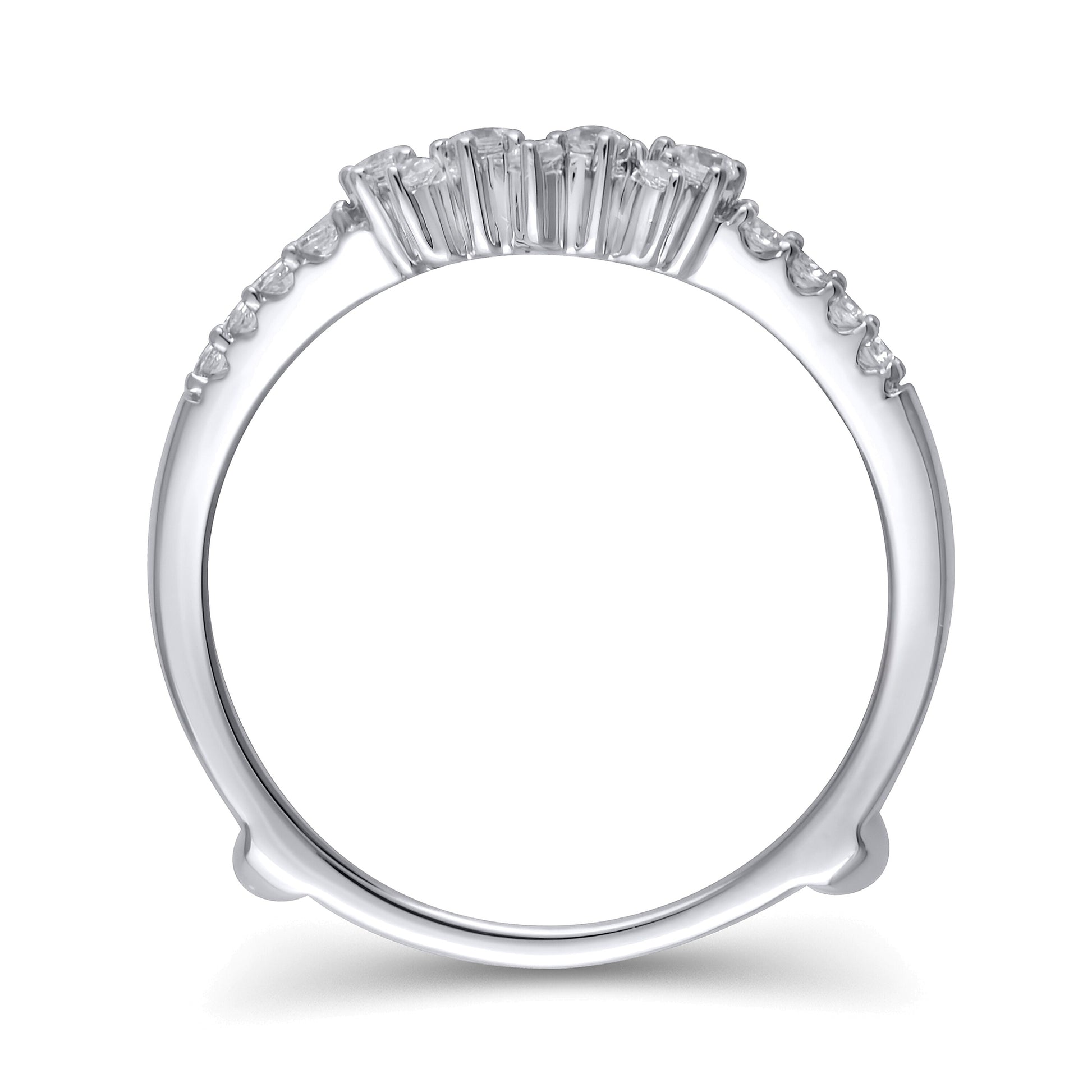 0.38 CT. TW Diamond Zig-Zaq Starburst Solitaire Enhancer in 14K White Gold