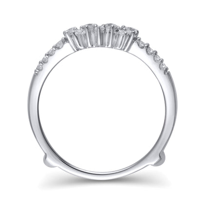 0.38 CT. TW Diamond Zig-Zaq Starburst Solitaire Enhancer in 14K White Gold