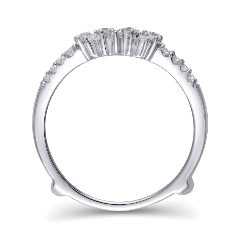 0.38 CT. TW Diamond Zig-Zaq Starburst Solitaire Enhancer in 14K White Gold