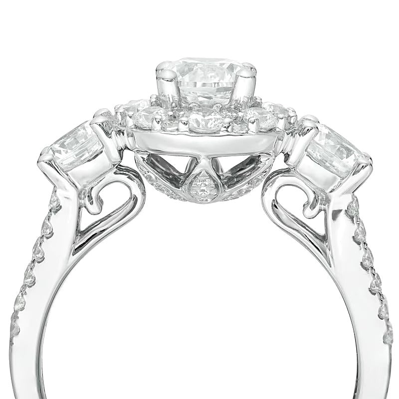 Love's Destiny by Peoples 2.0 CT. TW Diamond Three Stone Engagement Ring in 14K White Gold (I/I1)