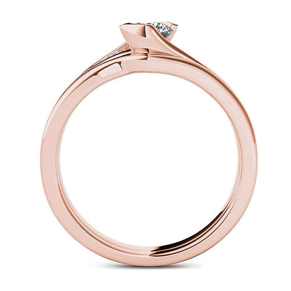 0.5 CT. TW Diamond Bypass Bridal Set in 14K Rose Gold