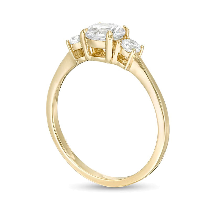 1.0 CT. TW Diamond Three Stone Engagement Ring in 14K Gold