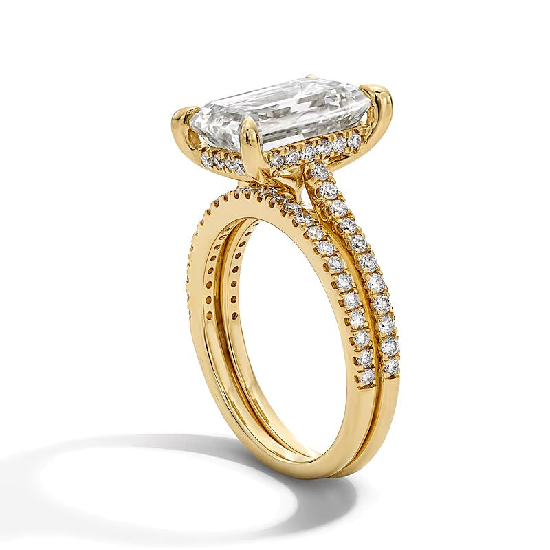 5.63 CT. TW Emerald-Cut Lab-Grown Diamond Bridal Set in 14K Gold (F/VS2)