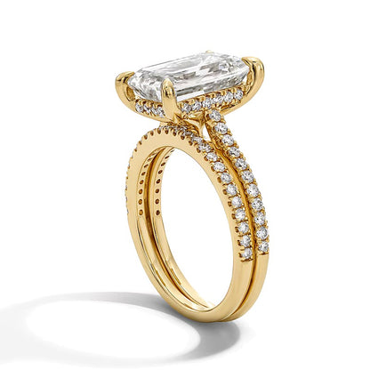 5.63 CT. TW Emerald-Cut Lab-Grown Diamond Bridal Set in 14K Gold (F/VS2)