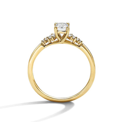 0.63 CT. TW Emerald-Cut Lab-Grown Diamond Five-Stone Promise Ring in 10K Gold (F/SI2)