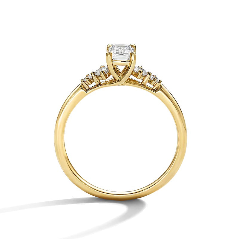 0.63 CT. TW Emerald-Cut Lab-Grown Diamond Five-Stone Promise Ring in 10K Gold (F/SI2)