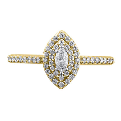 0.5 CT. TW Marquise Diamond Double Frame Engagement Ring in 10K Gold