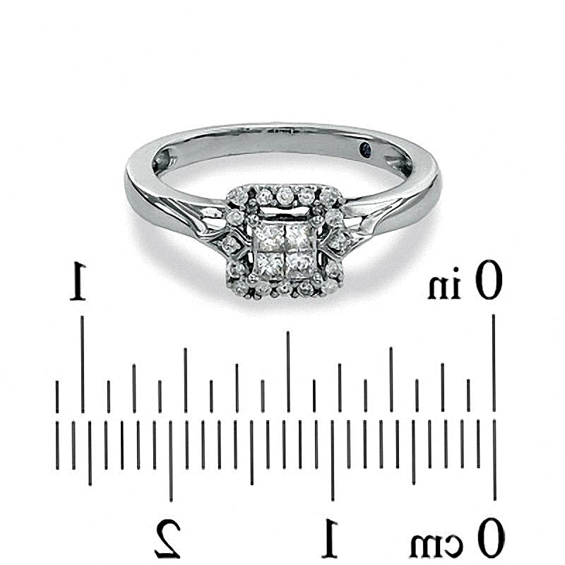 Cherished Promise Collectionâ¢ 0.25 CT. TW Quad Princess-Cut Diamond Promise Ring in 10K White Gold