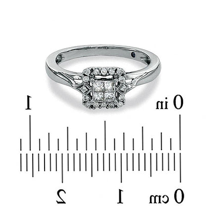 Cherished Promise Collectionâ¢ 0.25 CT. TW Quad Princess-Cut Diamond Promise Ring in 10K White Gold