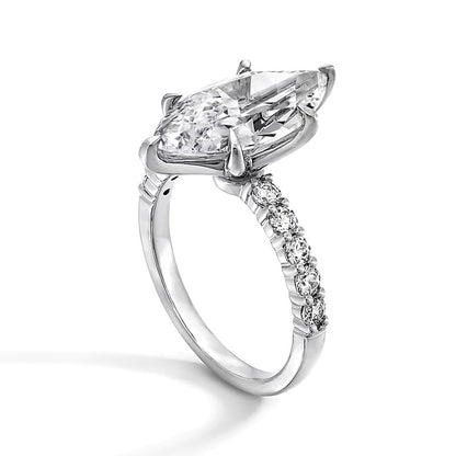 4.5 CT. TW Marquise-Cut Lab-Grown Diamond Engagement Ring in 14K White Gold (F/VS2)