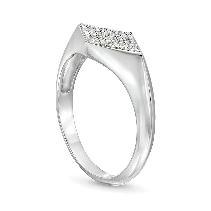 0.2 CT. TW Diamond Rhombus Signet Ring in Sterling Silver