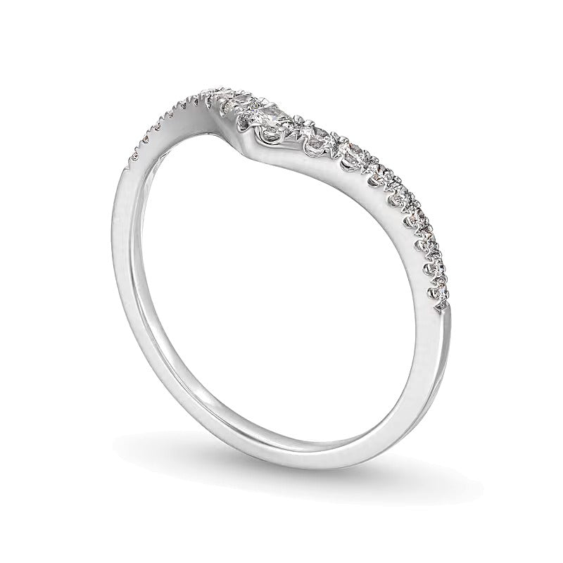 0.25 CT. TW Diamond Graduated Chevron Anniversary Band in 14K White Gold