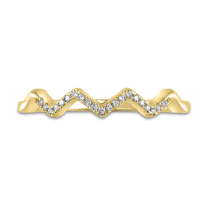 0.07 CT. TW Diamond Zig-Zag Ring in Sterling Silver and 14K Gold Plate