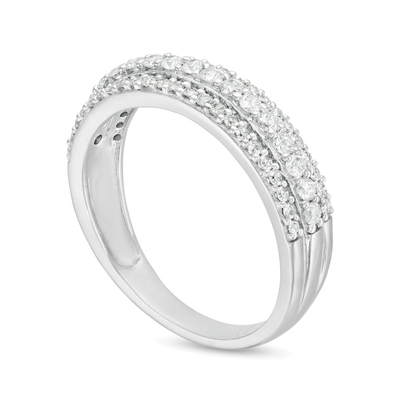 0.5 CT. TW Diamond Triple-Row Band in 10K White Gold
