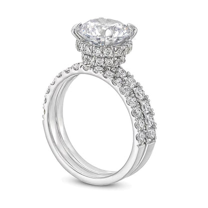 4.38 CT. TW Lab-Grown Diamond Hidden Halo Bridal Set in 14K White Gold (I/SI2)