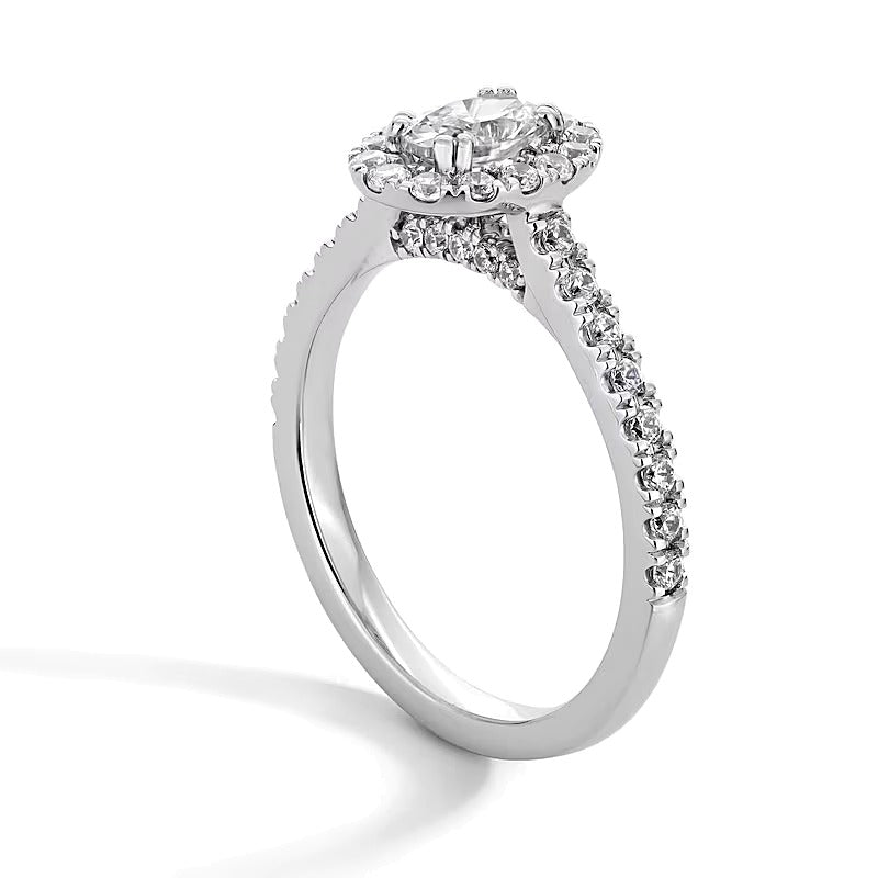 1.0 CT. TW Oval Lab-Grown Diamond Frame Engagement Ring in Platinum (F/SI2)