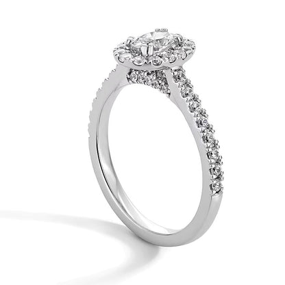 1.0 CT. TW Oval Lab-Grown Diamond Frame Engagement Ring in Platinum (F/SI2)