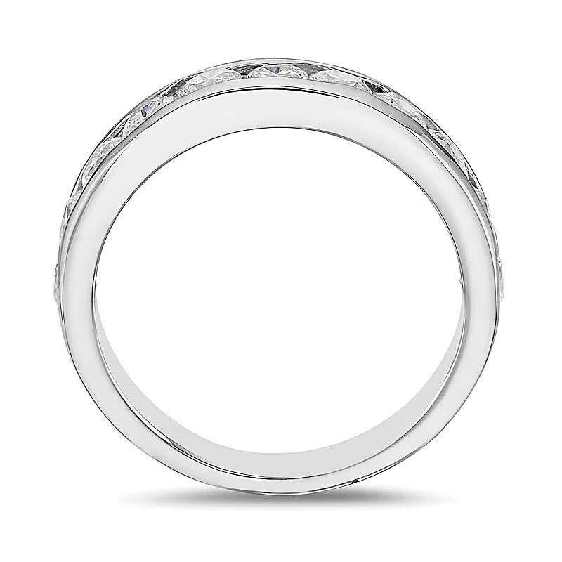 1.25 CT. TW Diamond Channel Eleven Stone Band in 10K White Gold (I/I2)