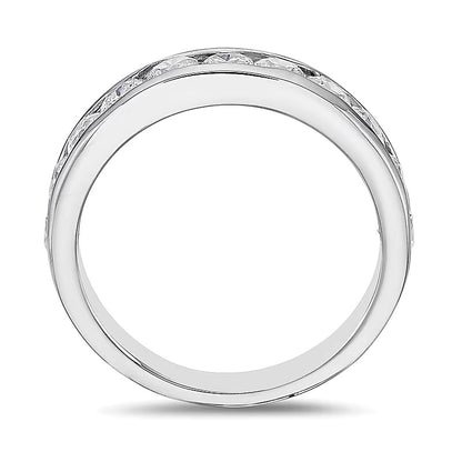 1.25 CT. TW Diamond Channel Eleven Stone Band in 10K White Gold (I/I2)