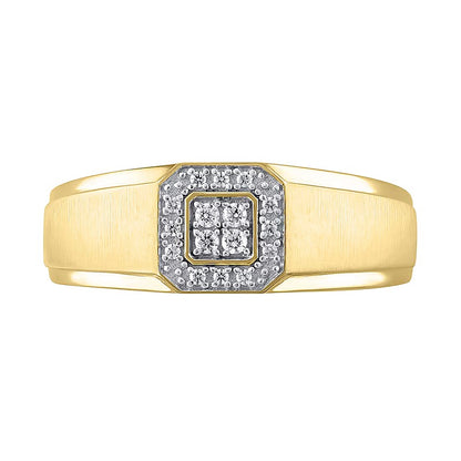 0.13 CT. TW Quad Diamond Octagon Frame Band in 10K Gold
