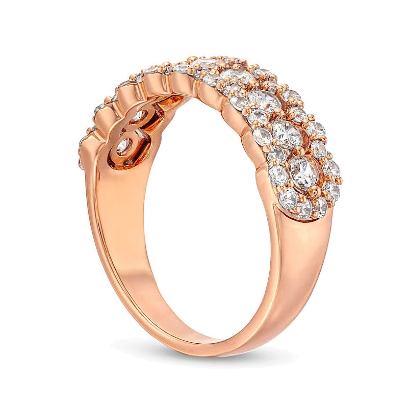 1.0 CT. TW Diamond Scallop Edge Band in 10K Rose Gold