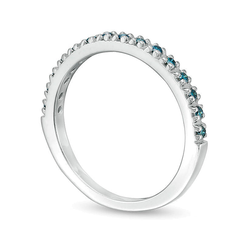 0.13 CT. TW Enhanced Blue Diamond Anniversary Band in 14K White Gold