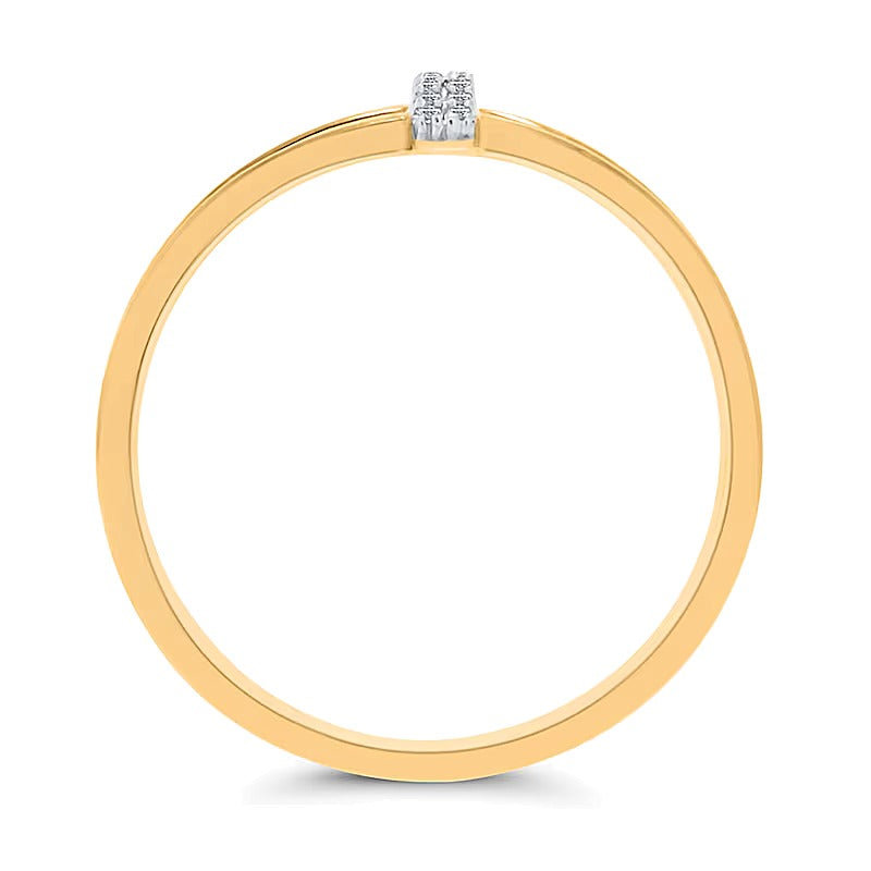 Diamond Accent Linear Bar Split Shank Ring in 10K Gold