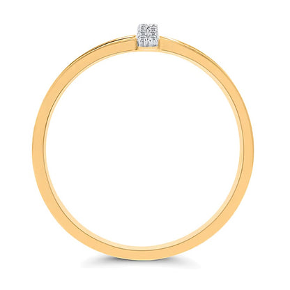 Diamond Accent Linear Bar Split Shank Ring in 10K Gold