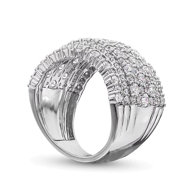 2.5 CT. TW Diamond Edge Multi-Row Band in 14K White Gold