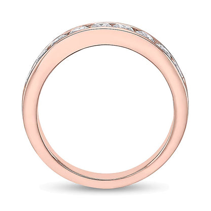 0.75 CT. TW Diamond Channel Nine Stone Band in 10K Rose Gold (I/I2)