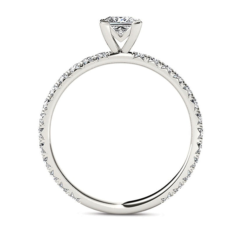 1.0 CT. TW Princess-Cut Diamond Engagement Ring in 14K White Gold