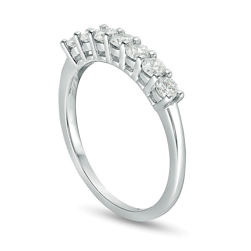 0.63 CT. TW Diamond Seven Stone Anniversary Band in 10K White Gold
