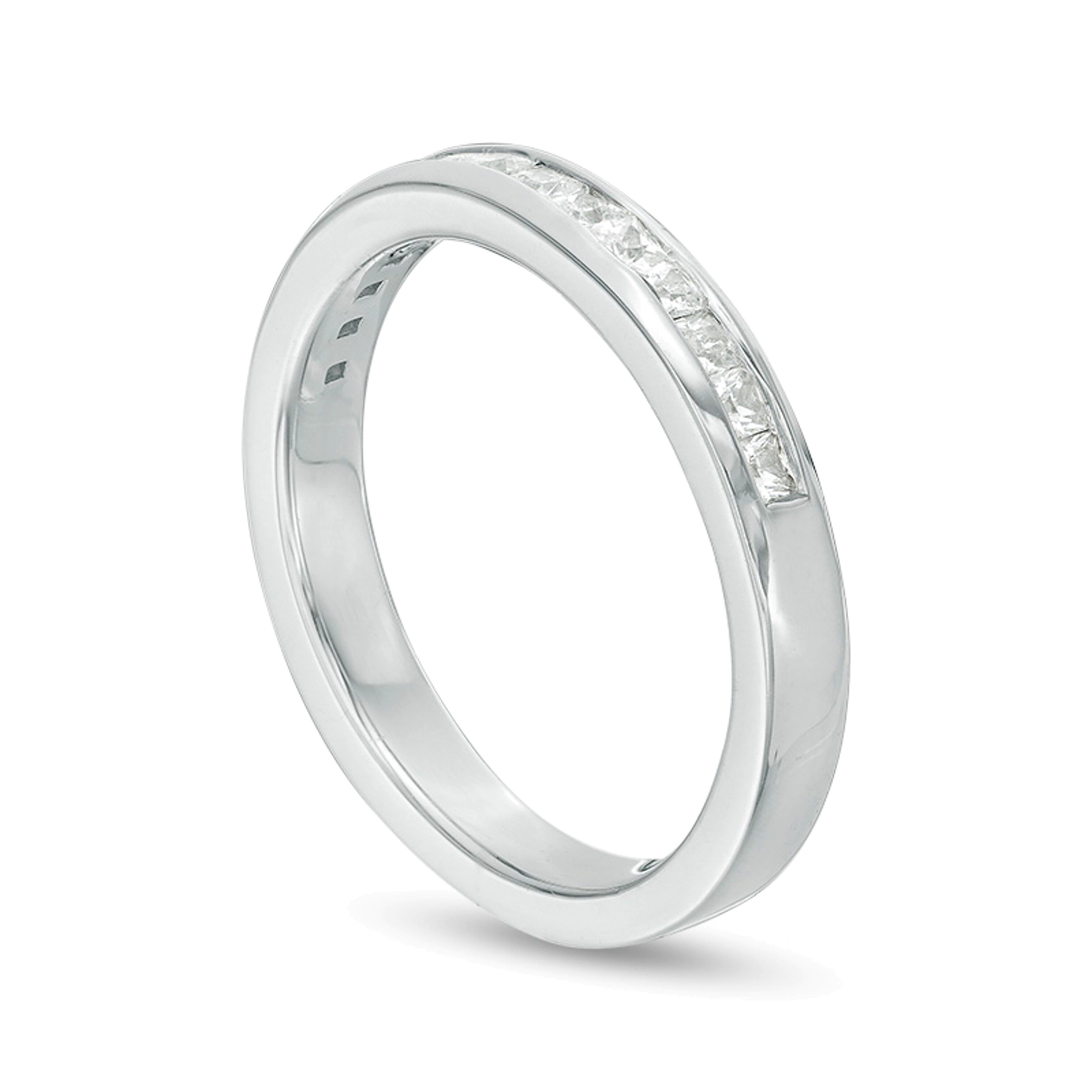 0.5 CT. TW Princess-Cut Diamond Wedding Band in 10K White Gold